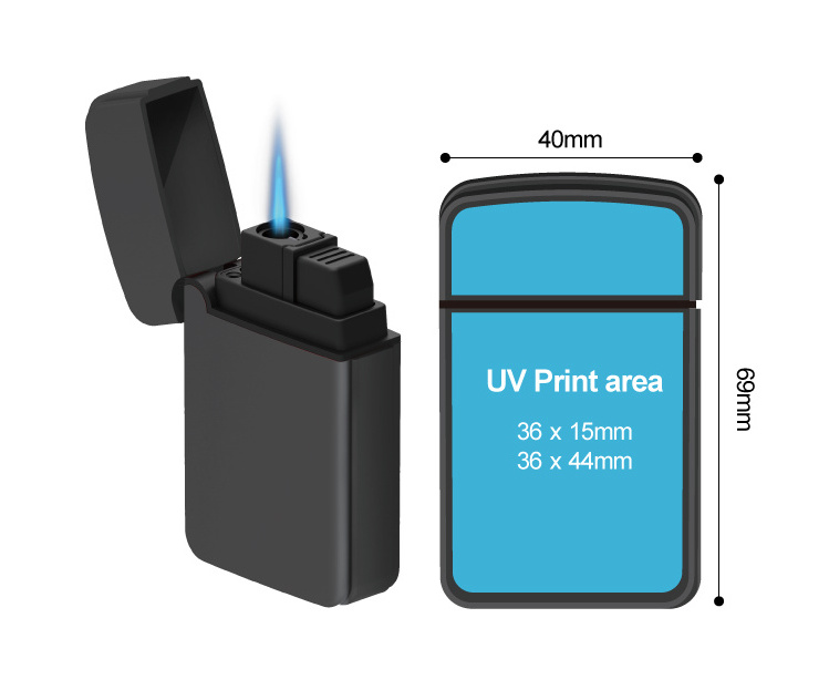 Refillable unique butane windproof smoking gas cigar custom logo torch lighter