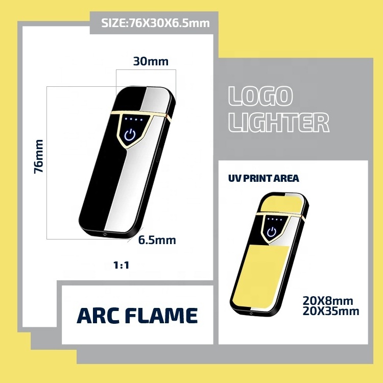 Custom Print Logo Cigarette Smoking Windproof Electric Arc Coil Cigar Lighter