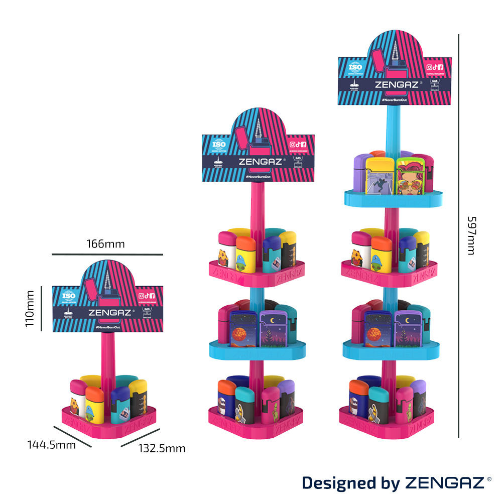 ZENGAZ 2-Layers 3-Layers Torch Lighter Display