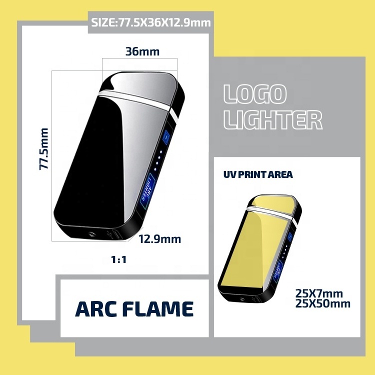 custom flameless touch double plasma arc rechargeable usb electric lighter