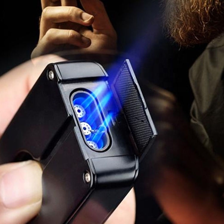 3 in 1 focus windproof butane triple jet flame custom logo cigar lighter with punch