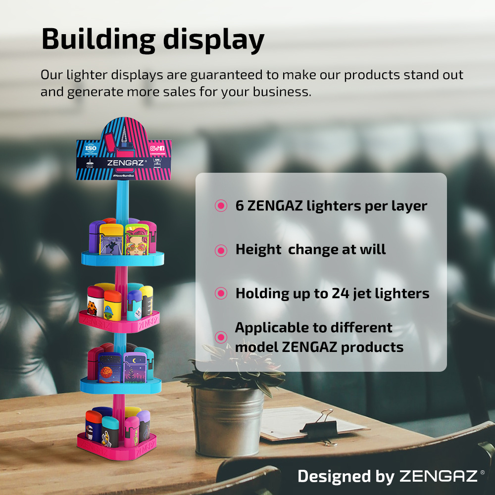 ZENGAZ 2-Layers 3-Layers Torch Lighter Display