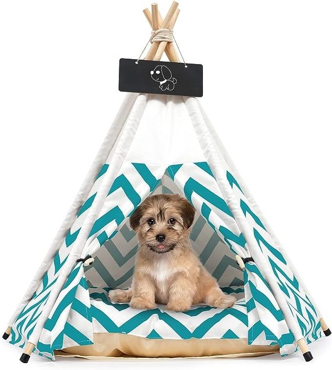 2023 Hot Sale Simple Pet Teepee Sofe Cotton Indian Cat Tent House Pet Beds teepee tent & Accessories With Cushion