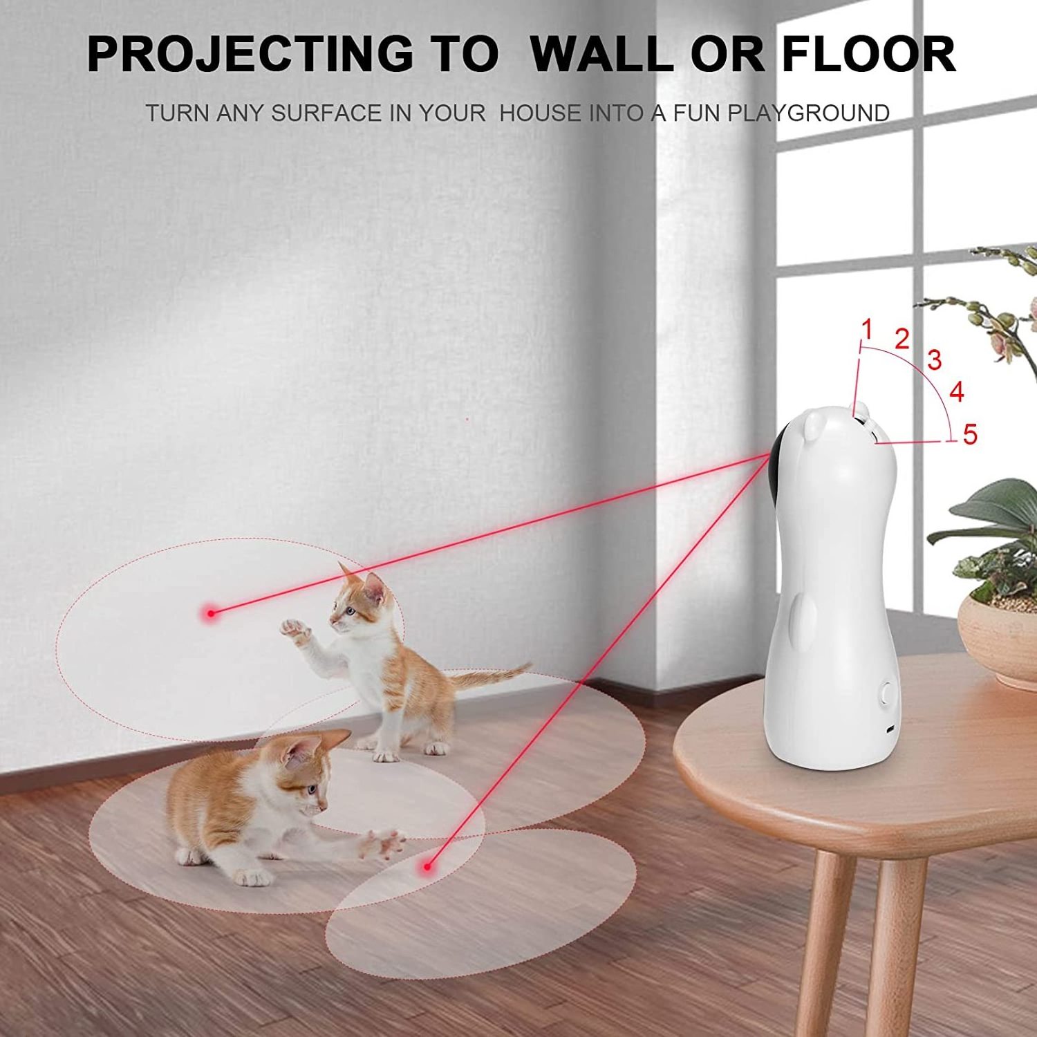 Interactive Cat Laser Toy Pet Laser Pointer For Cats Automatic Rotating Catch Training Cat Toy