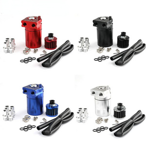 Universal Oil Catch Can Kit Reservoir Baffled Tank with Breather Filter Oil Catch Can Baffled Aluminum