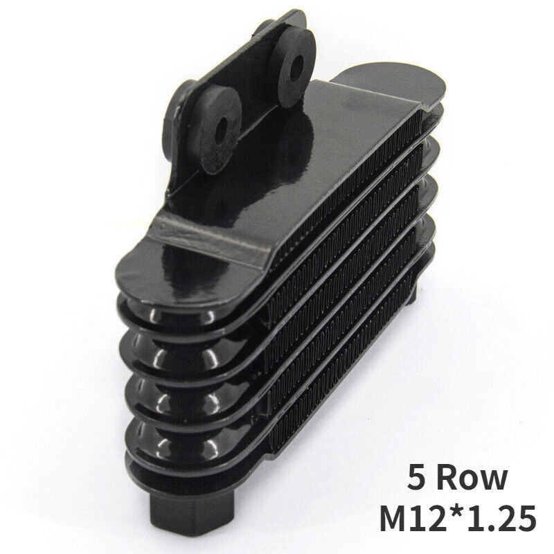 High Quality Universal Motorcycle 5 Row Engine Small Oil Cooler 158 mm Black