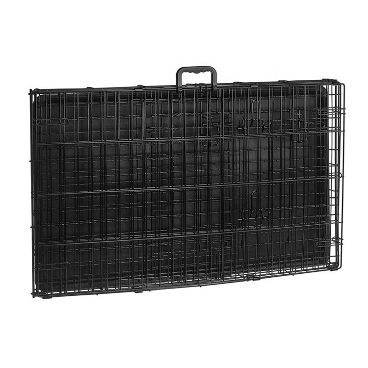 Wholesale Eco-Friendly Double Door Folding Dog Cage Kennel,Metal Wire Collapsible Dog Crate With Tray