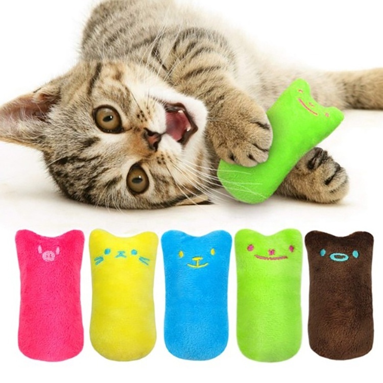 5 Pack Cat Catnip Toys Set,Bite Resistant Plush Cat Chewing Toy with Catnip for Teeth Cleaning