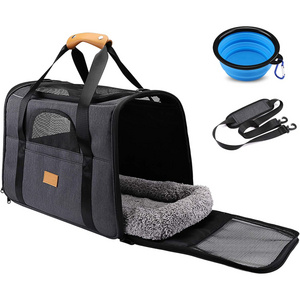 Hand wash Car Travel Accessories black Oxford PU pet carriers travel products bag