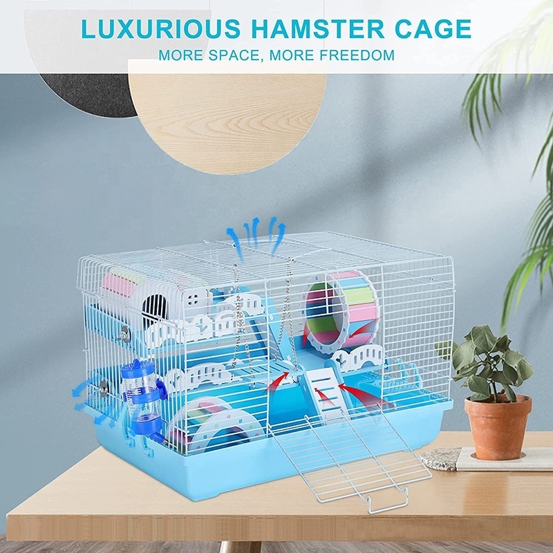 Small Animals Cage Large Hamster Cage 47cm Hamster Cage Set With Accessories