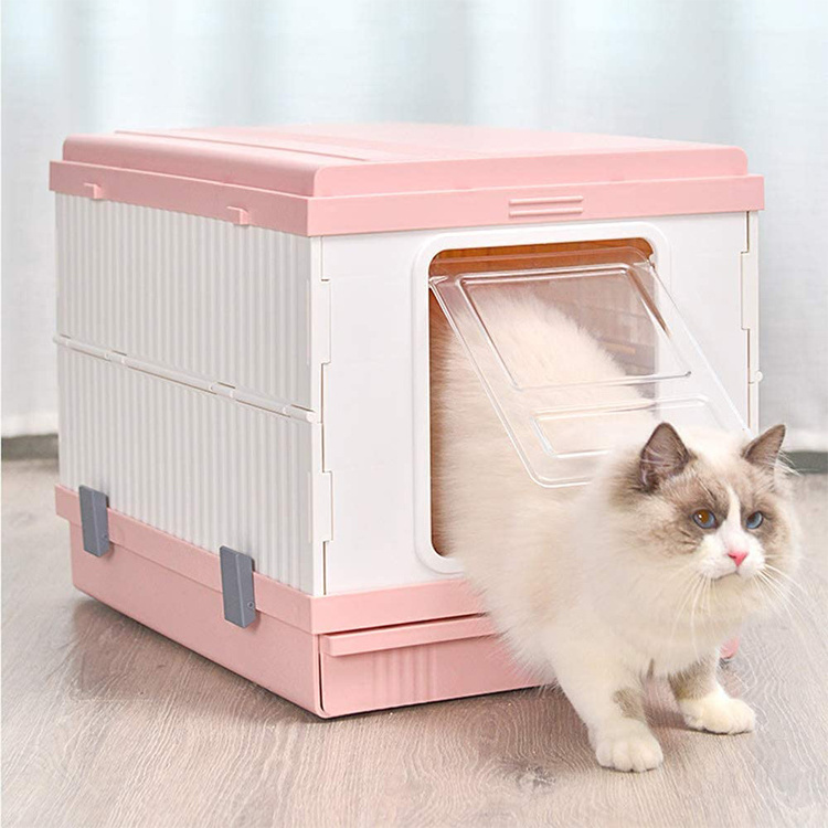 Closed Sandbox Cat Foldable Litter Tray Big Toilet Box Self-Cleaning Training Indoor Toilet Dog Rabbit