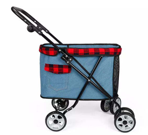 Luxury Pet Trolley small StrollerFolding Outdoor Four wheels Cat Dog Strollers