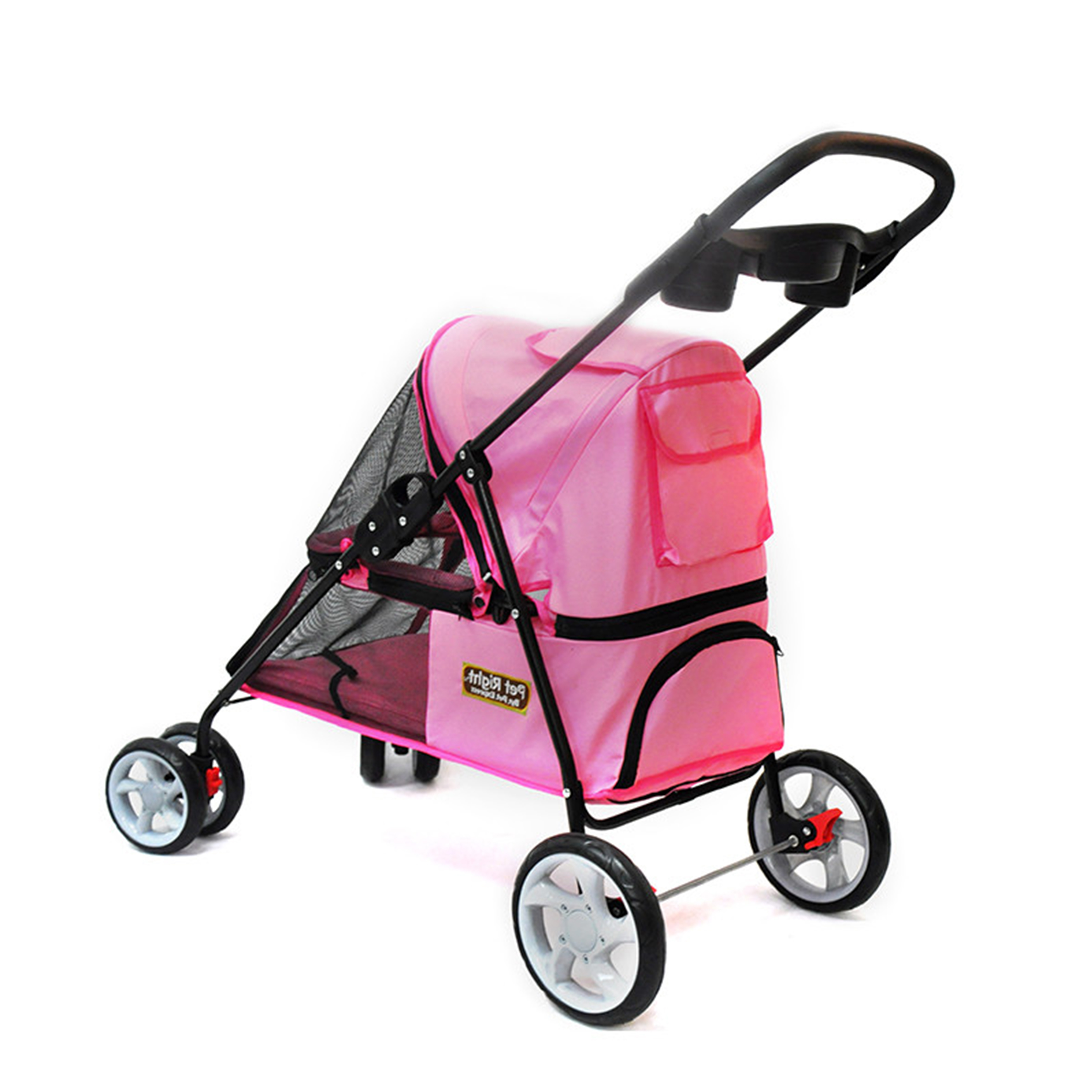 Pink Aluminium ABS travel gear double dog 5 in 1 pet stroller