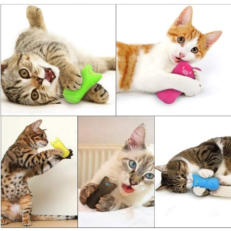 5 Pack Cat Catnip Toys Set,Bite Resistant Plush Cat Chewing Toy with Catnip for Teeth Cleaning