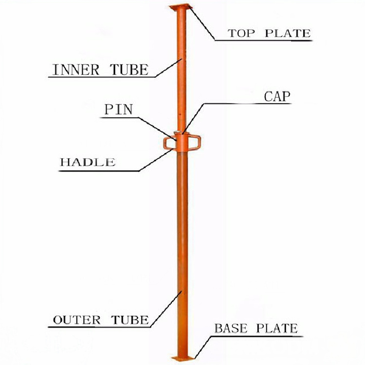 Construction Scaffolding System Adjustable Shoring Prop Adjustable Steel Props