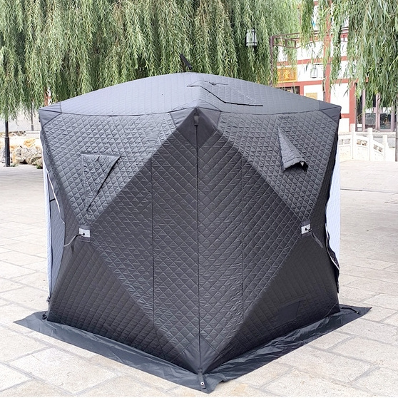 Jetshark Outdoor Three Layer 210D Oxford Automatic Pop Up Camping House Shelter Ice Fishing Portable Sauna Tent