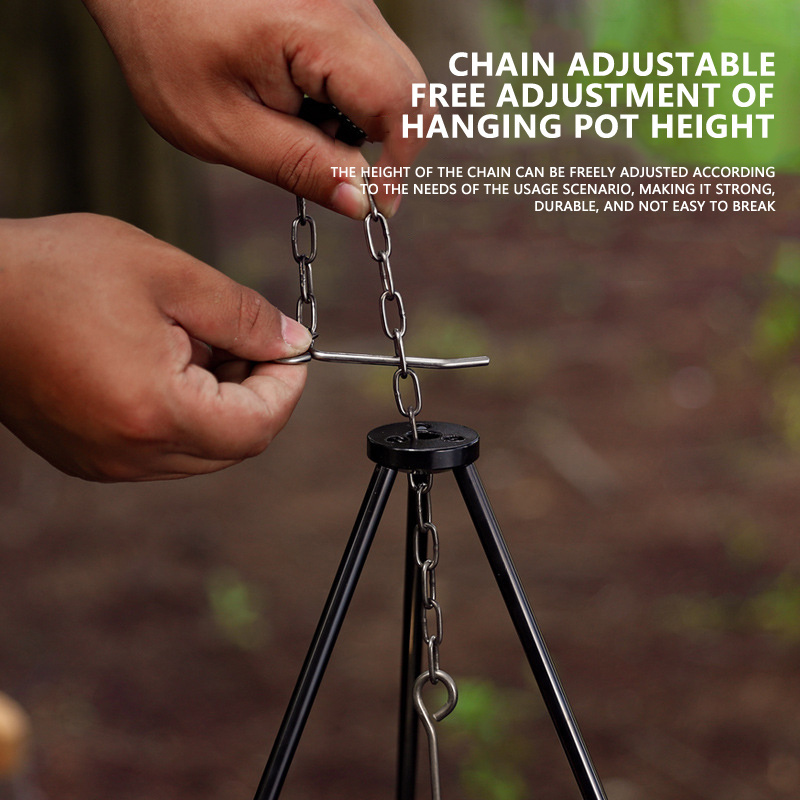 3 Outdoor Camping Campfire Hanging Pot Picnic Fire Making Stand Aluminum Alloy Tripod Camping Supplies Bonfire tripod