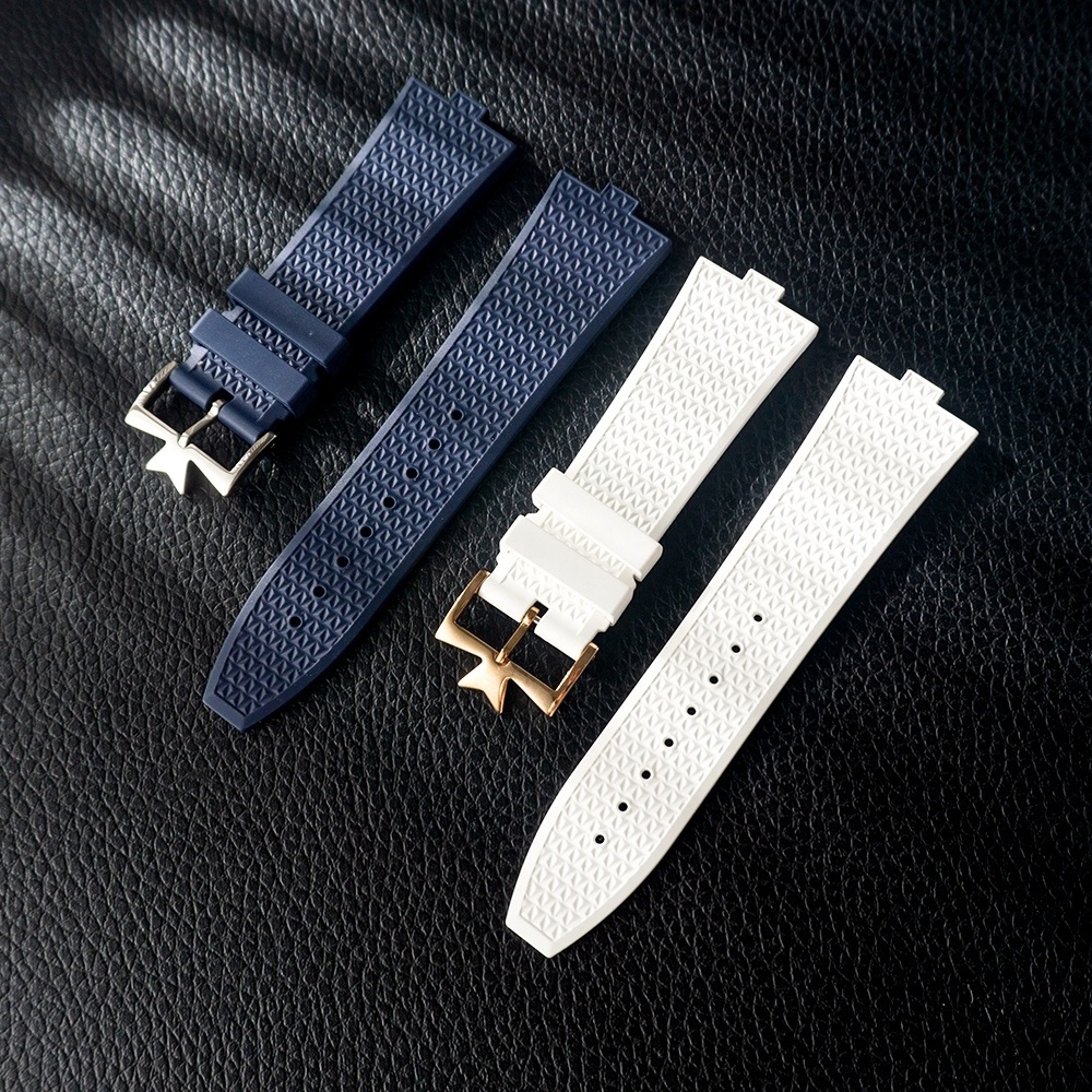 Jettda Premium Constantin 24x7mm VCO Watch Band FKM Rubber Strap For 4500v 5500v 7900v Vacheron Oversea Luxury Watch