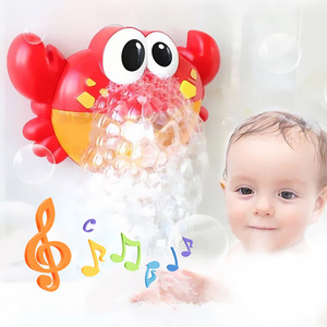 Funny Baby Bath Bubble Machine Cute Bubble Crab Bath Toy With Music Automatic Soap Maker Baby Bath Foam