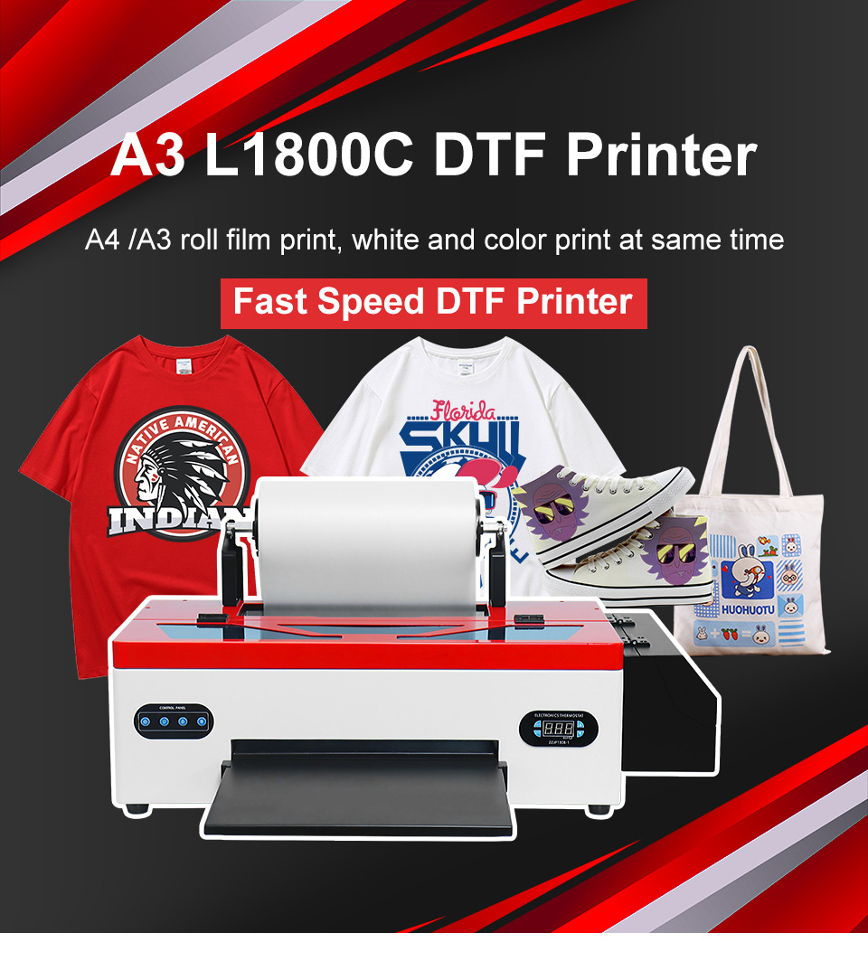 New A3 DTF Printer Heat Transfer Printing Service Hot Selling A3 Epson L1800 DTF Printer DTF Printer With Shaker Dryer