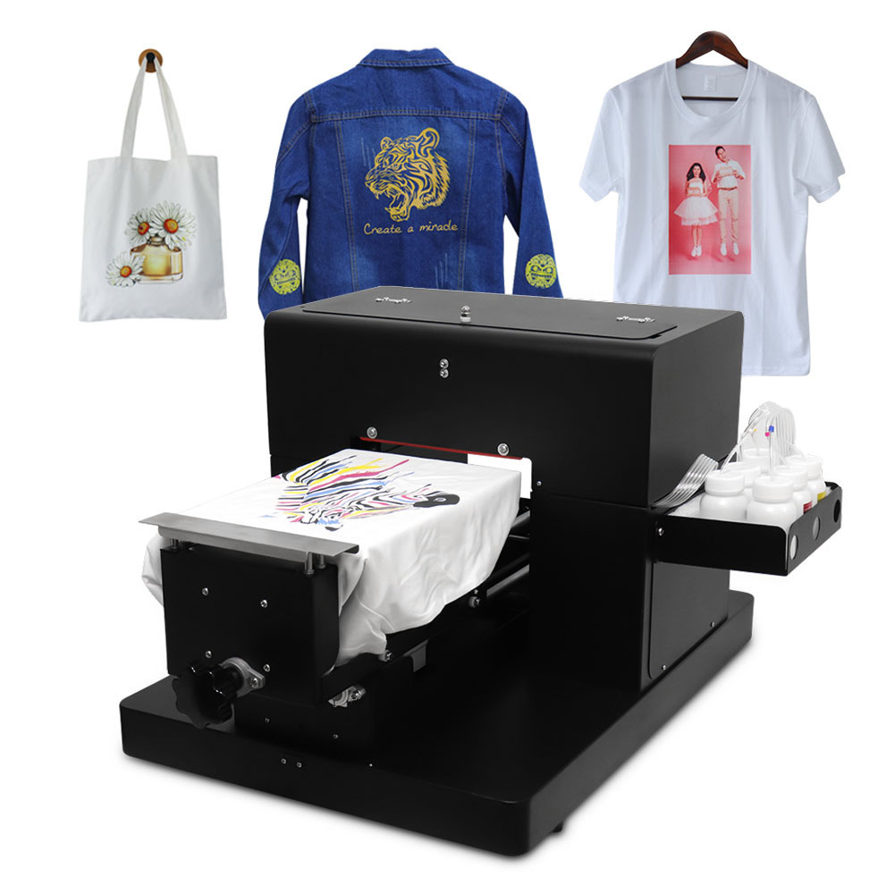 Best Price Direct To Garment A4 DTG Inkjet Flatbed Printer Printing Machine Small Size A4 DTG Printer Easily Operating