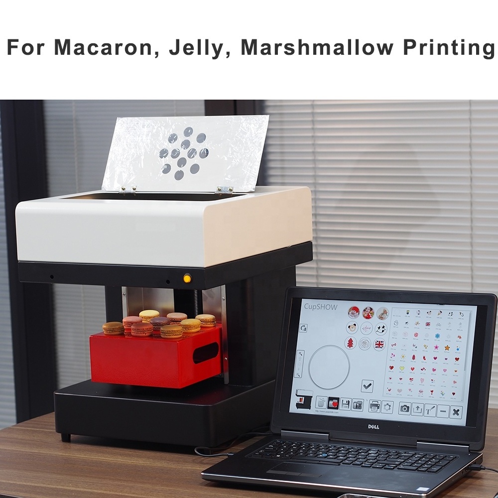 JETVINNER Multifunctional 1-4Cups Selfie 3D Coffee Macaron Food Printer Machine For Macaron Jelly Marshmallow