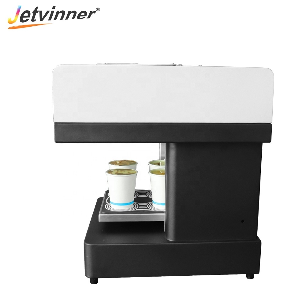 JETVINNER Multifunctional 1-4Cups Selfie 3D Coffee Macaron Food Printer Machine For Macaron Jelly Marshmallow