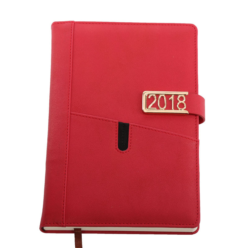 Faux leather custom logo 2021 gift diary with lock