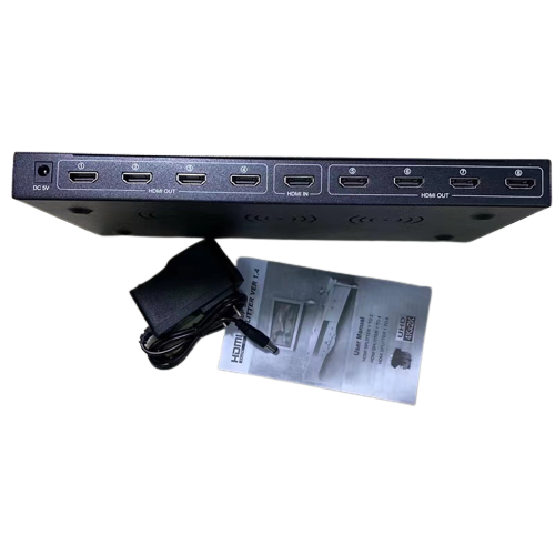 HD Splitter 1x8 Powered 4K 2K 1080P  Video Converters Connectors 8 Ports Adapters with Full Ultra HD & 3D