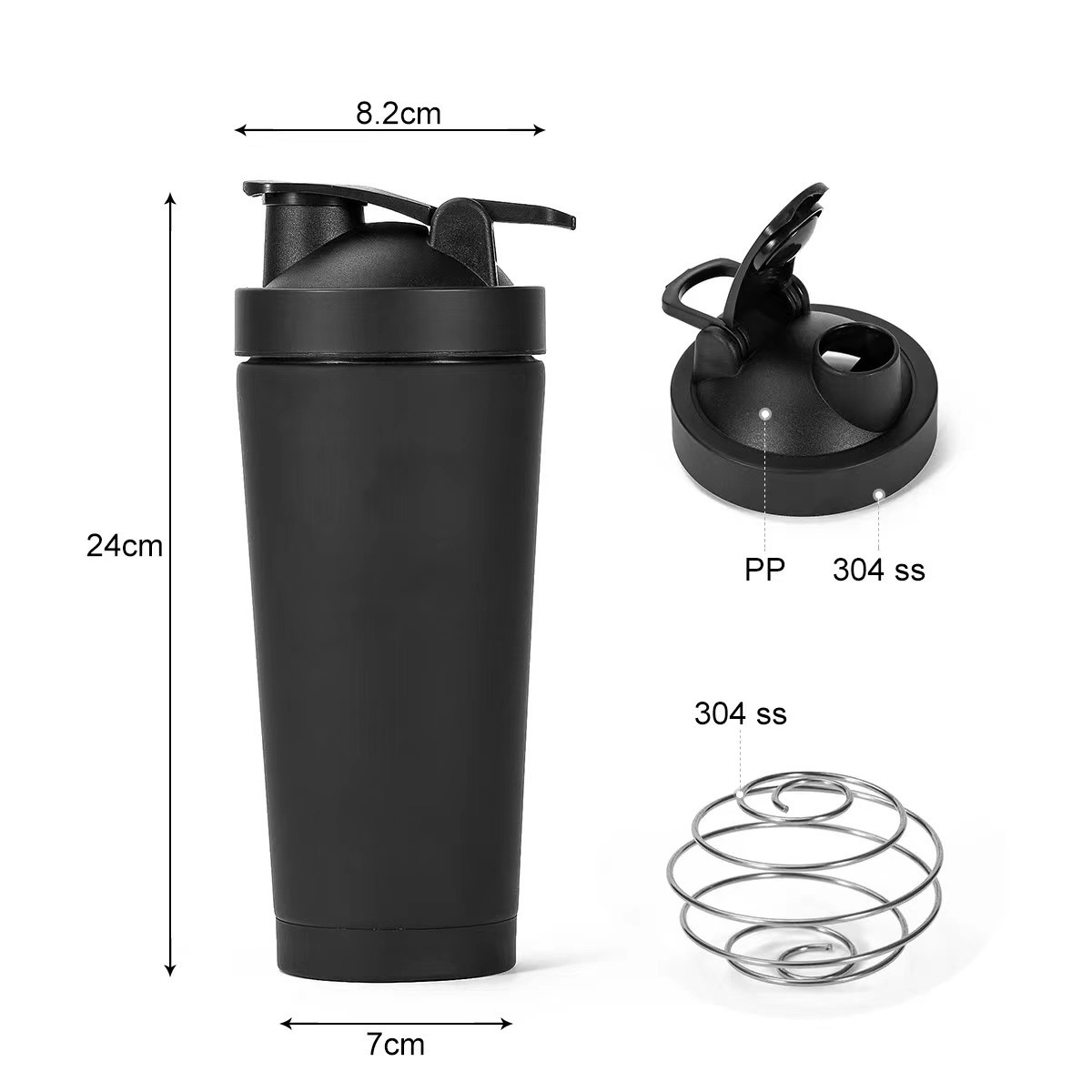 Gym Sports Stainless Steel Protein Shaker Bottle Metal Custom Wholesale Protein Shaker