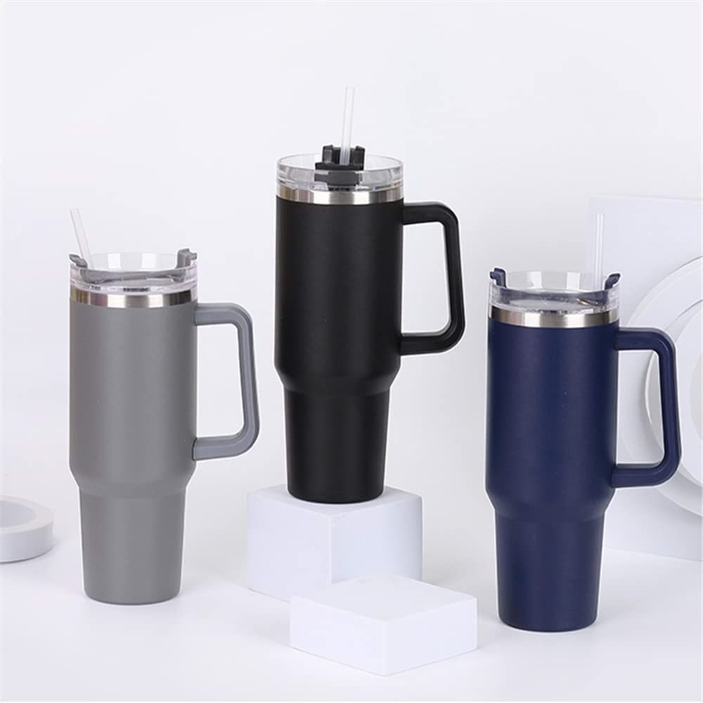 Custom Vacuum Insulated 40oz Quencher Travel Mug Flowstate Stainless Steel Tumbler With Straw And Handle