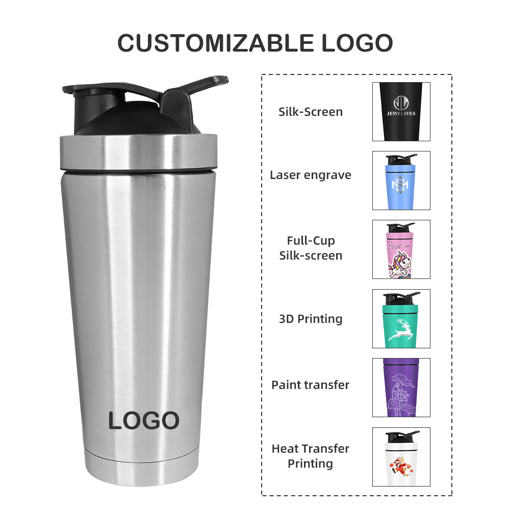 Wholesale Shaker Bottle Mixer Insulated Water Bottles Custom Stainless Steel Protein Gym Shaker Bottle