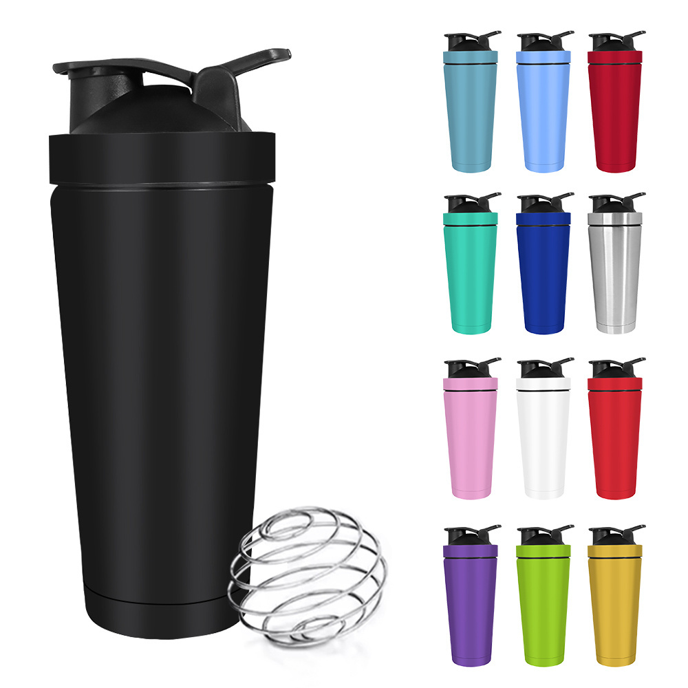 Wholesale Shaker Bottle Mixer Insulated Water Bottles Custom Stainless Steel Protein Gym Shaker Bottle