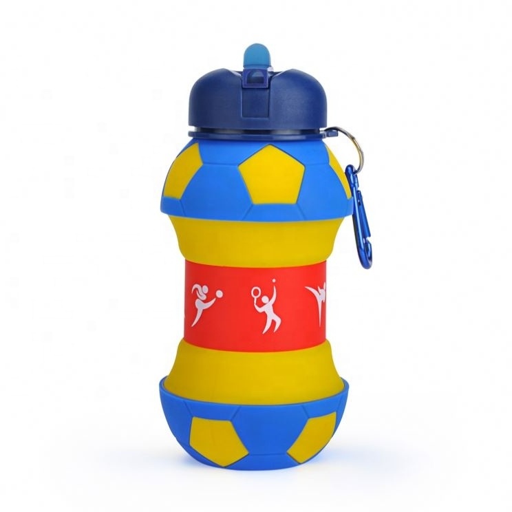 Customized Factory Price Waterbottles Ecofriendly Sport ECO Friendly Foldable Collapsible Silicone Hot Water Bottle for Kids