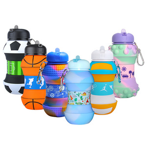 Customized Factory Price Waterbottles Ecofriendly Sport ECO Friendly Foldable Collapsible Silicone Hot Water Bottle for Kids