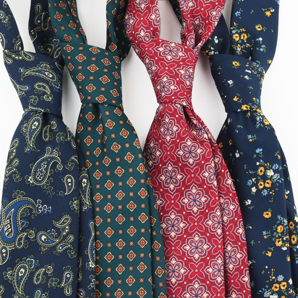 Custom Mens Print Pattern Print Neckties Cheap Polyester Ties for Men