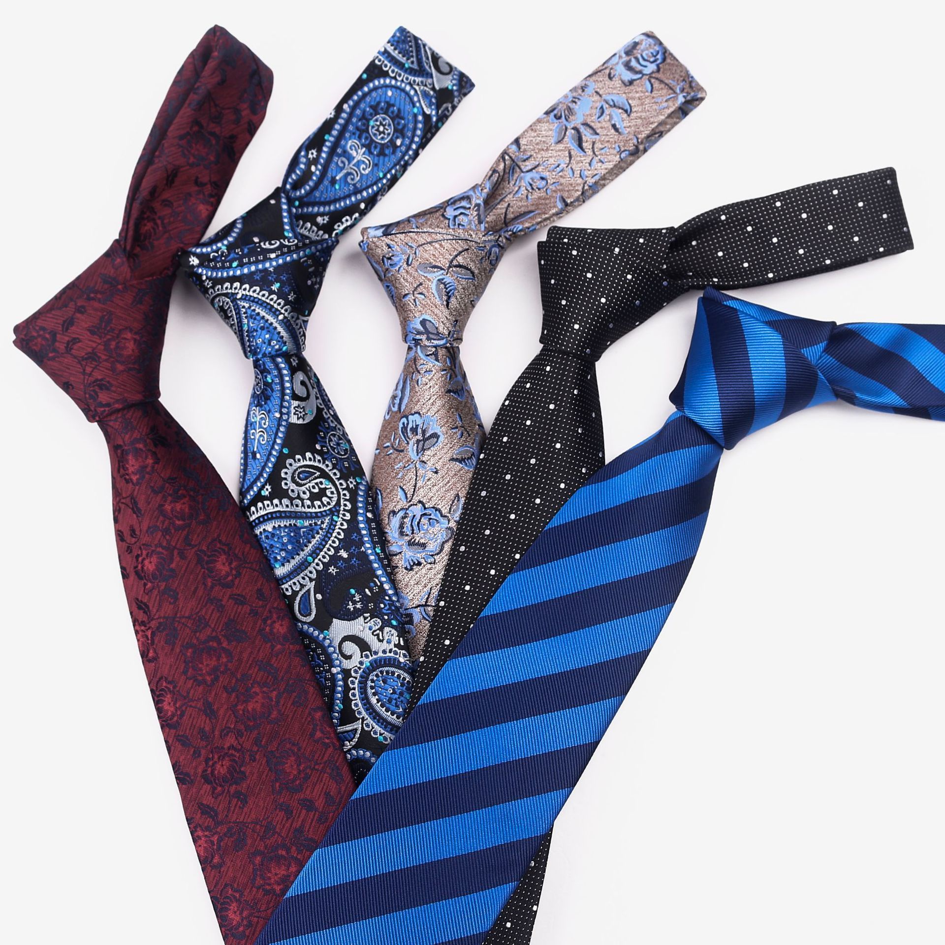 microfiber polyester men's tie and handchief for shirt tie and pocket square set