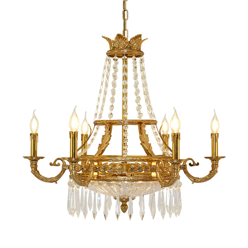 Jewellerytop rococo gold pendant light brass dining hanging lamp flushed ceiling copper lamparas chandelier library lighting