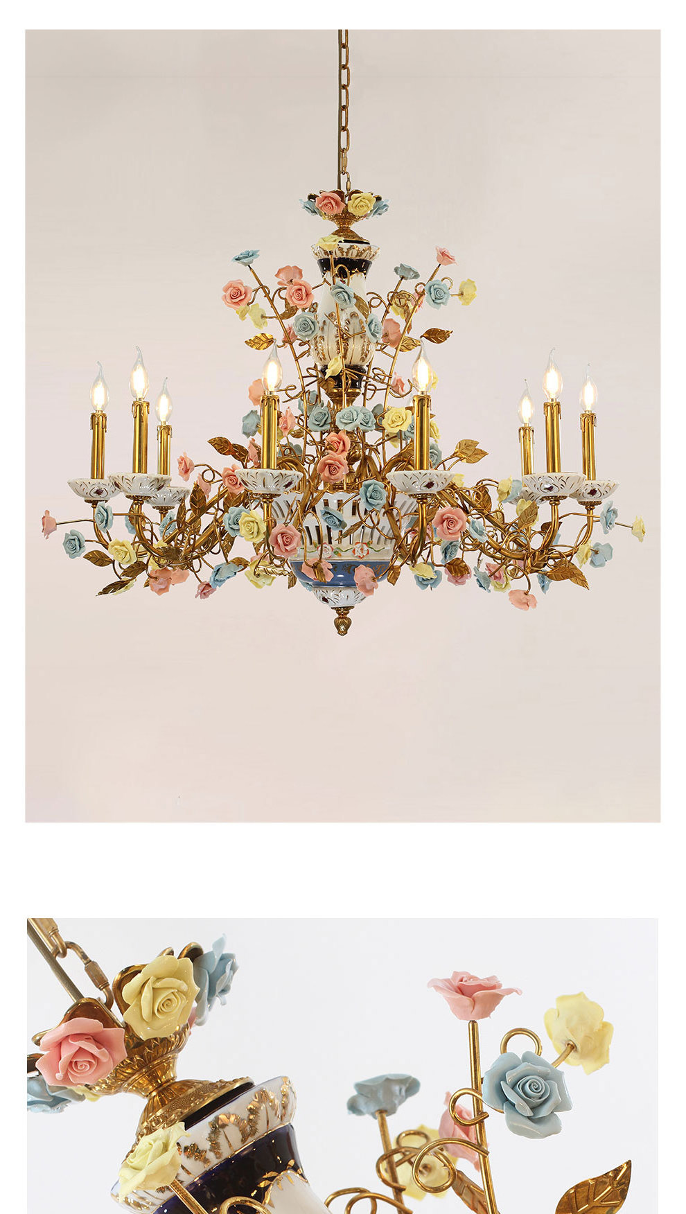 Jewellerytop rococo flower basket lamp chandelier pendant lights vintage art deco chandelier