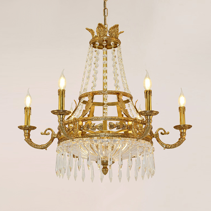 Jewellerytop rococo gold pendant light brass dining hanging lamp flushed ceiling copper lamparas chandelier library lighting