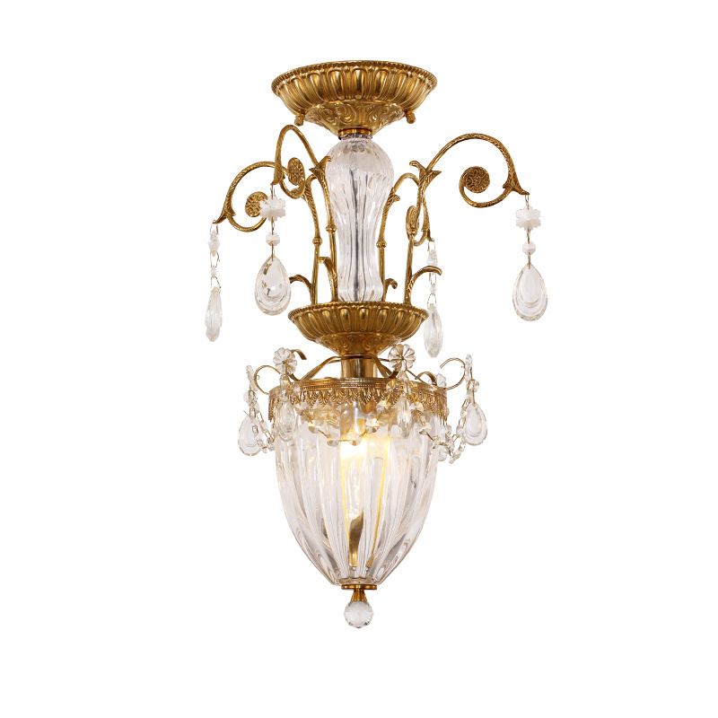 Jewellerytop solid brass indoor lighting glass entrance suspension rococo vintage lamps classic semi flush ceiling light lights