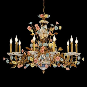 Jewellerytop rococo flower basket lamp chandelier pendant lights vintage art deco chandelier