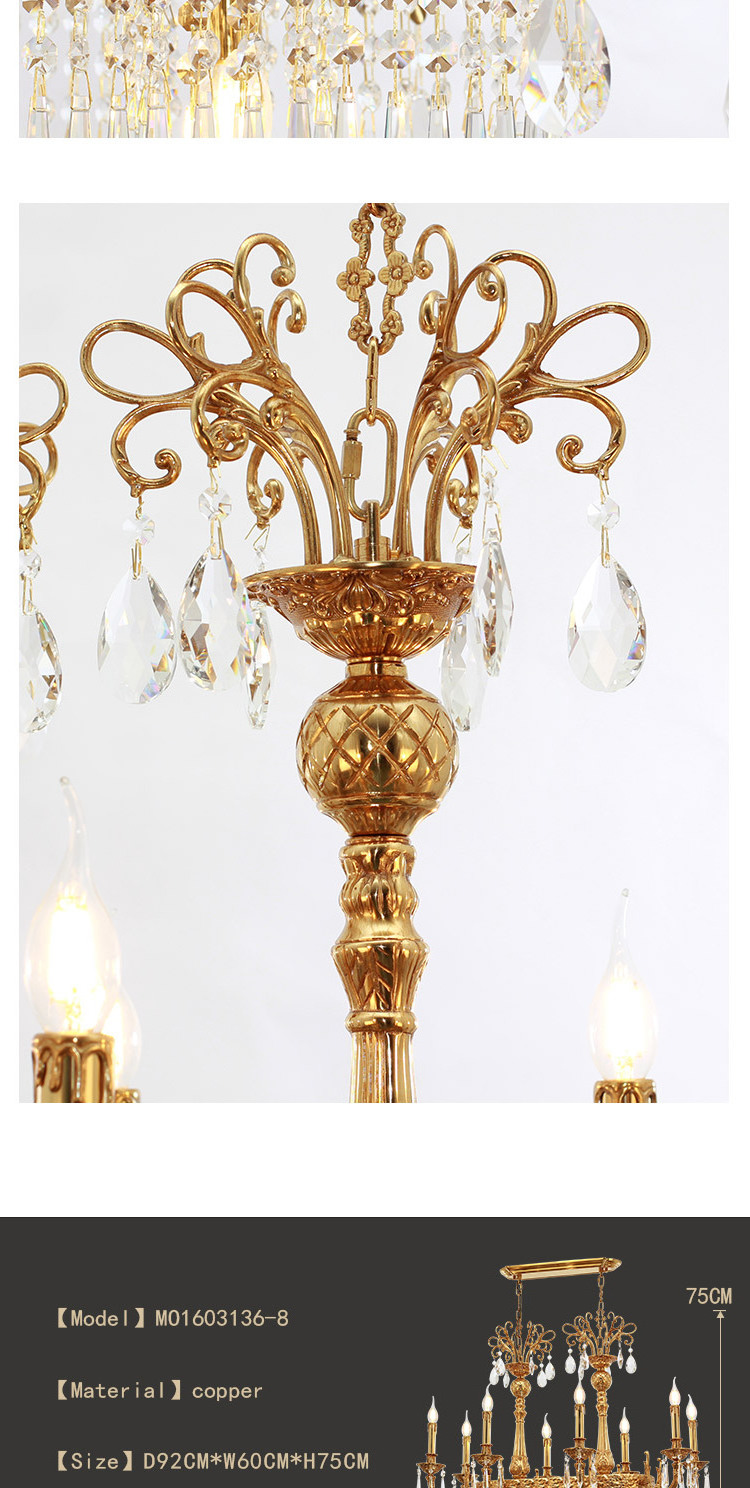 Jewellerytop antique brass crystal lighting hallway pendant lamp rectangular dining room chandelier for restaurants