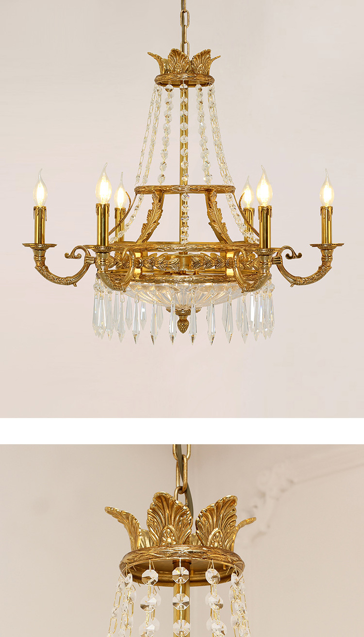 Jewellerytop rococo gold pendant light brass dining hanging lamp flushed ceiling copper lamparas chandelier library lighting