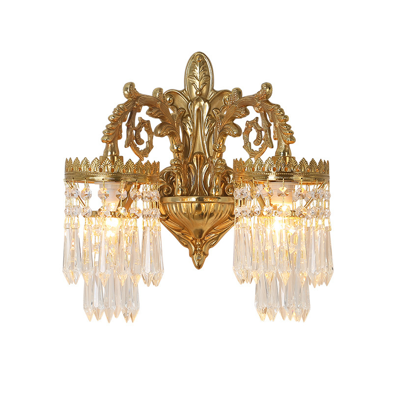 Jewellerytop baroque wall lamp double crown toilet wall light crystal lamps contemporary wall sconce for bathroom bedroom