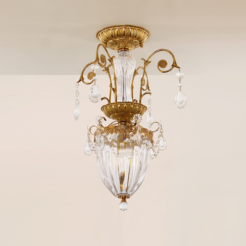 Jewellerytop solid brass indoor lighting glass entrance suspension rococo vintage lamps classic semi flush ceiling light lights