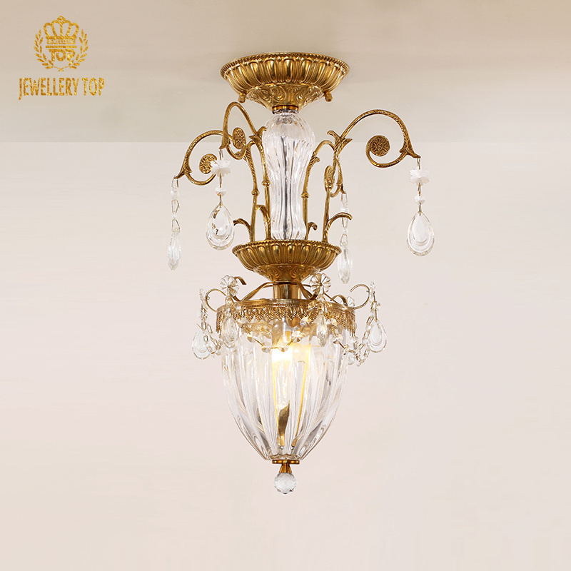 Jewellerytop solid brass indoor lighting glass entrance suspension rococo vintage lamps classic semi flush ceiling light lights