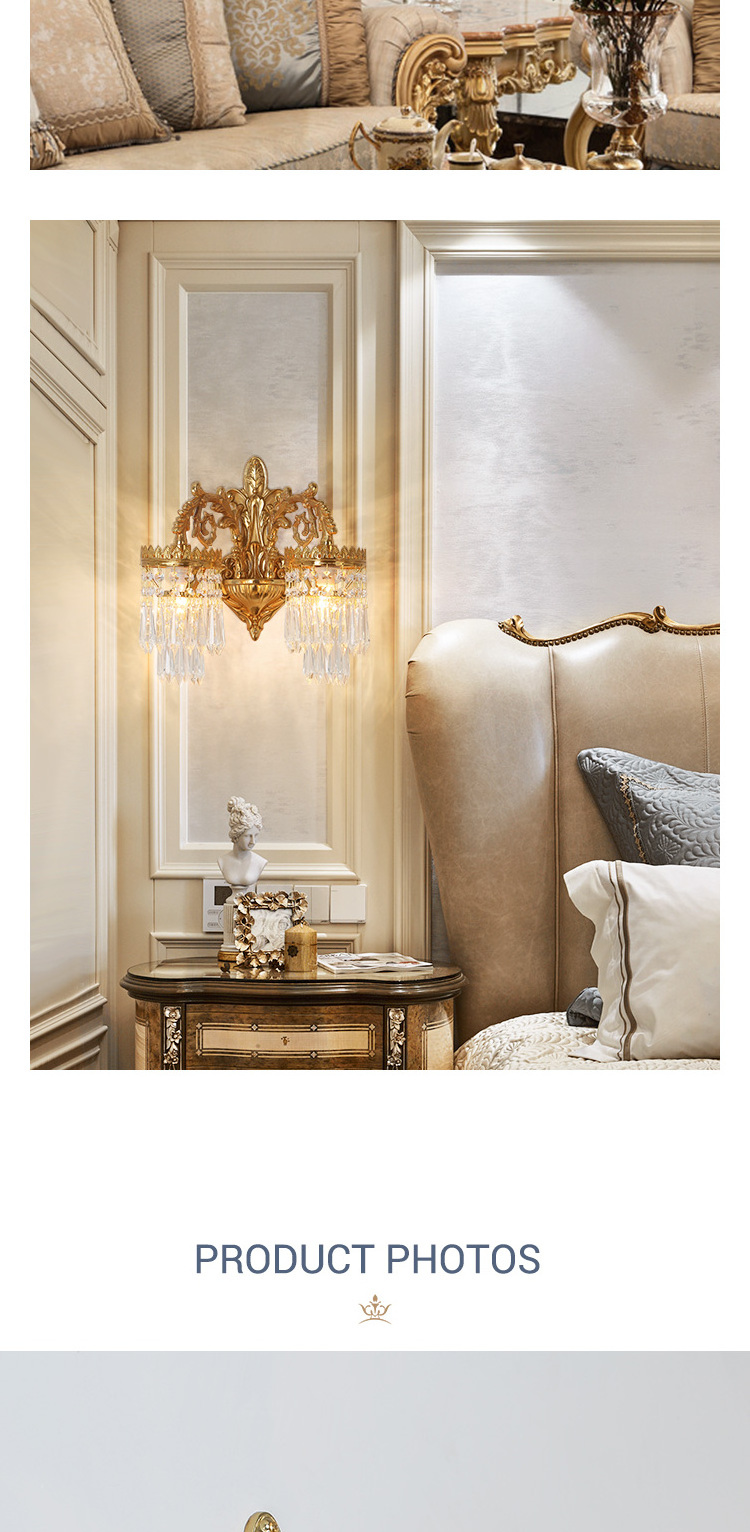 Jewellerytop baroque wall lamp double crown toilet wall light crystal lamps contemporary wall sconce for bathroom bedroom