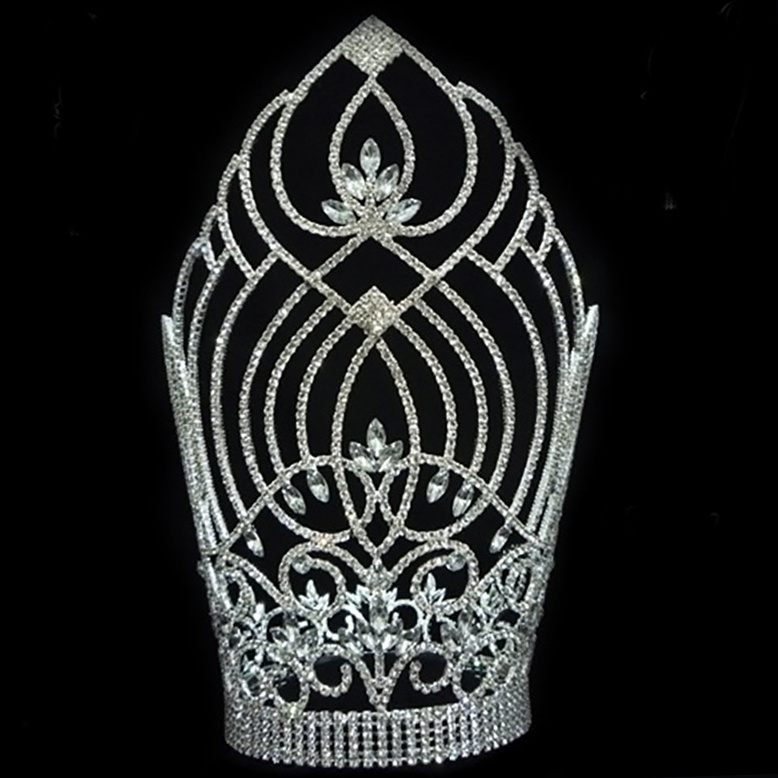 Custom Full Round Crystal Crown Circle Rhinestone Cheap Pageant Crown