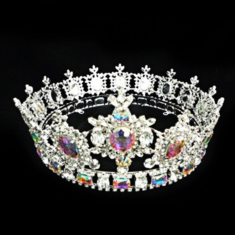 Wholesale Miss World Themed Christmas Large AB Crystal Pageant Crowns